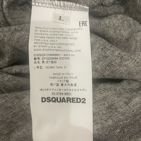 Dsqured2 Glamhead melange cotton stained Tee Sz L - Picture 7 of 7